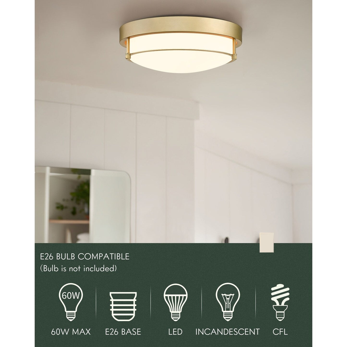 Lampada da soffitto moderna a 2 luci da 12 pollici, montaggio a filo