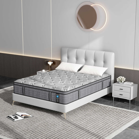 Materasso ibrido medio Euro Top da 12 pollici, materasso in memory foam in una scatola
