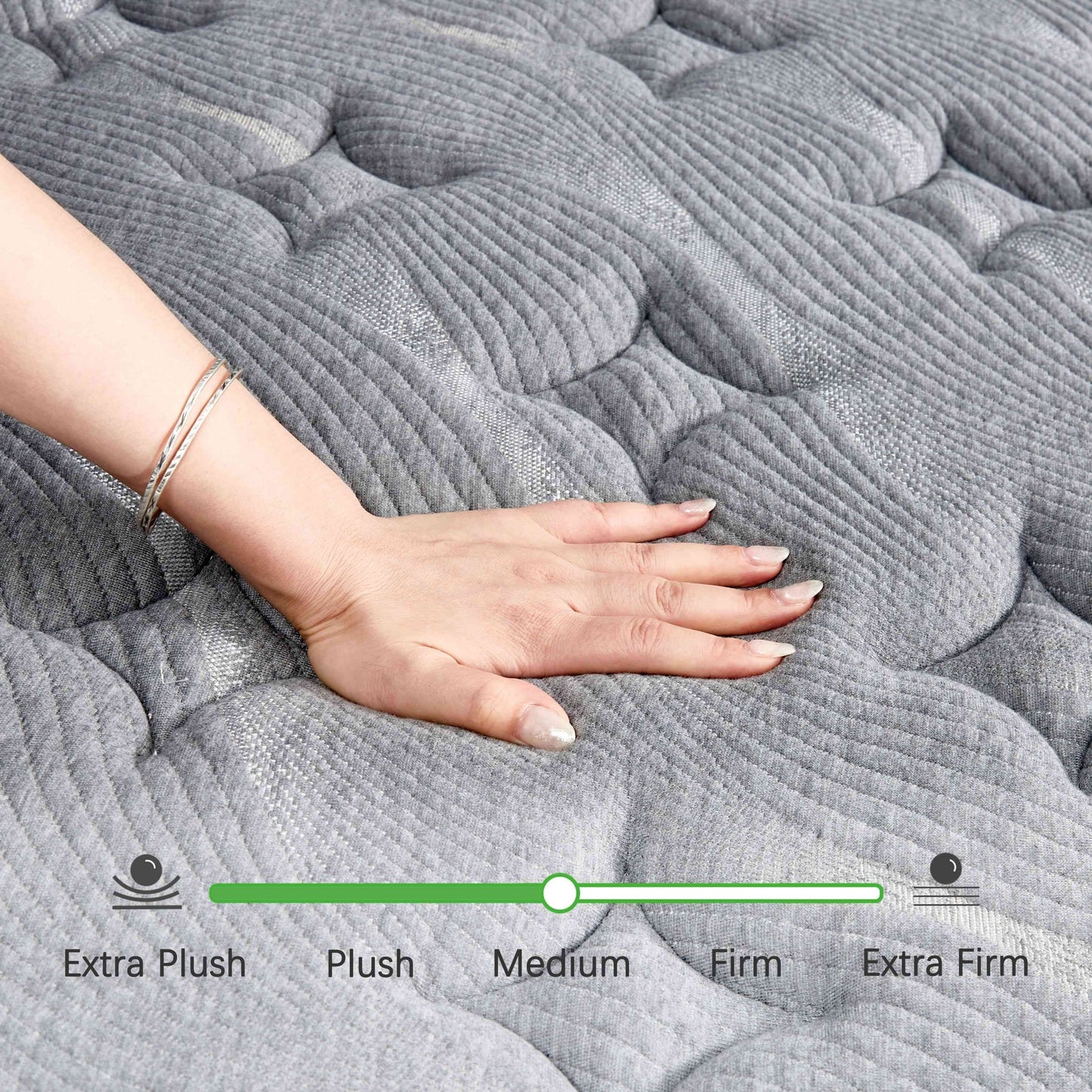 Materasso ibrido medio Euro Top da 12 pollici, materasso in memory foam in una scatola
