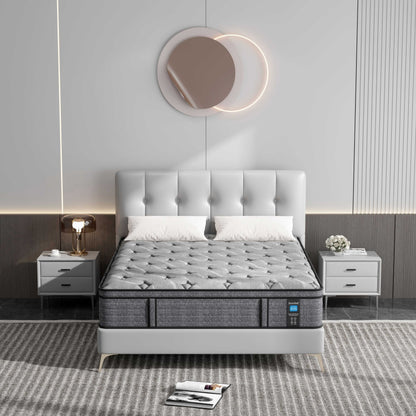 Materasso ibrido medio Euro Top da 12 pollici, materasso in memory foam in una scatola