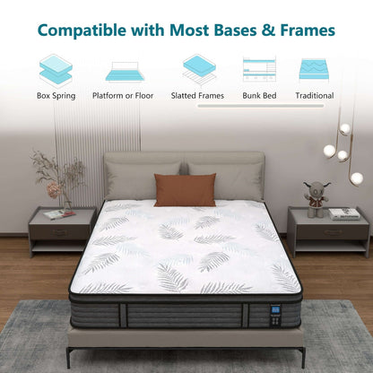 Materasso in memory foam ibrido Euro Top da 12 pollici