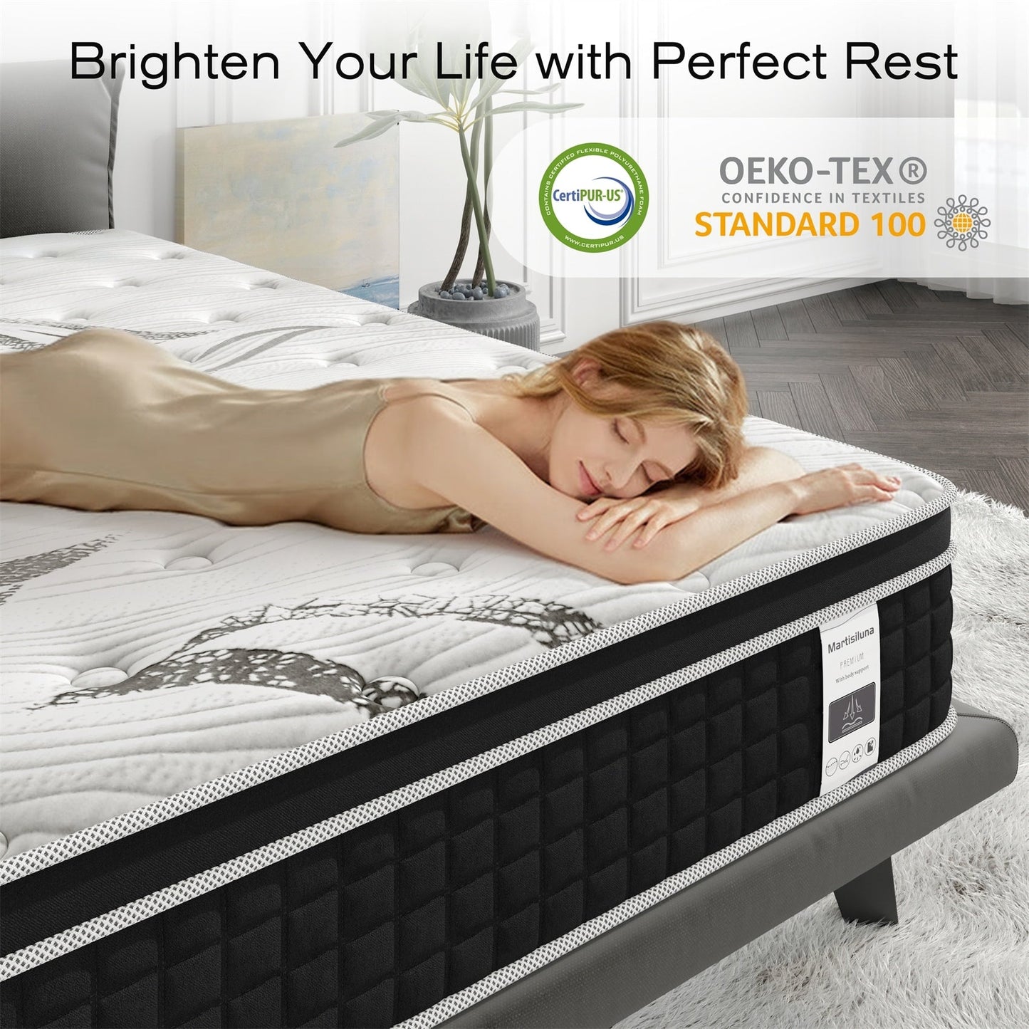 Materasso in memory foam ibrido in gel da 12 pollici in una scatola