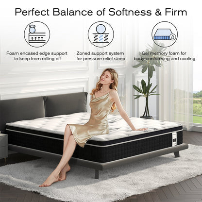 Materasso in memory foam ibrido in gel da 12 pollici in una scatola