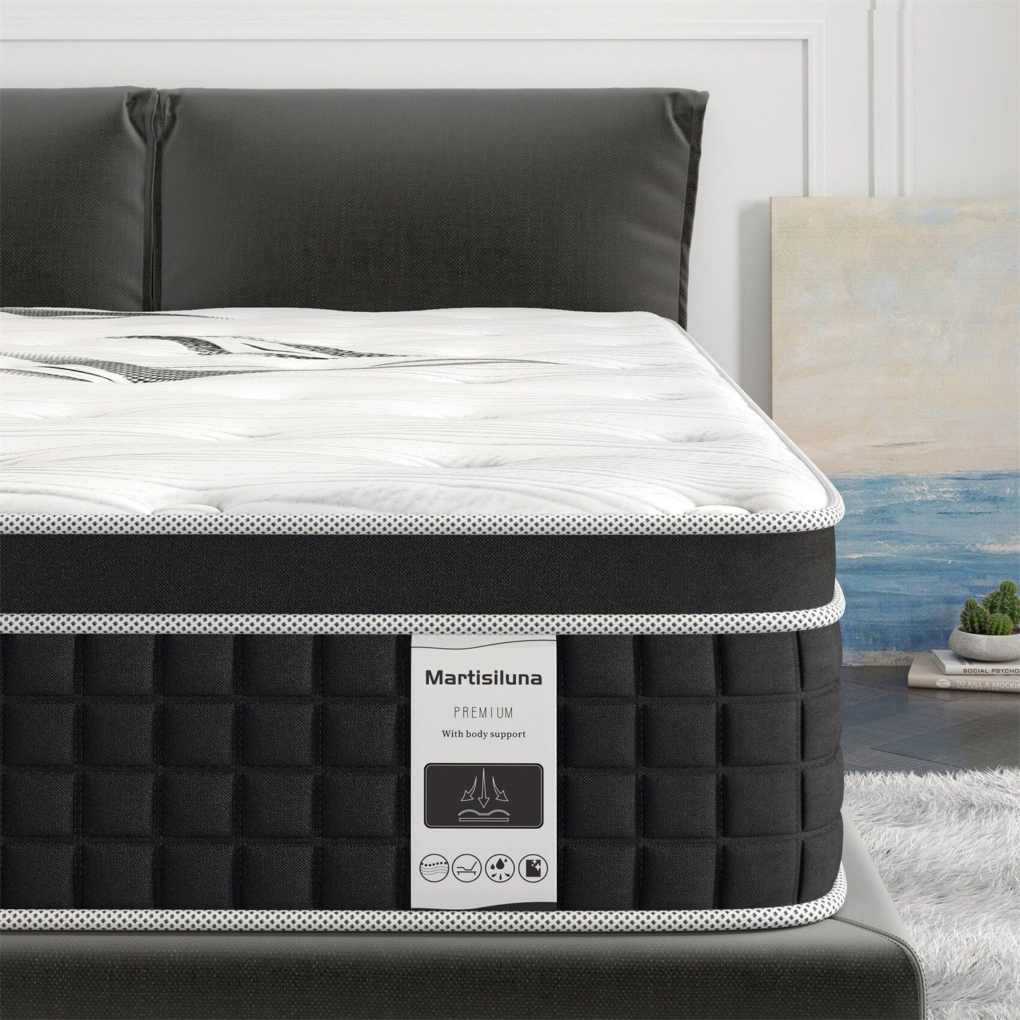 Materasso in memory foam ibrido in gel da 12 pollici in una scatola