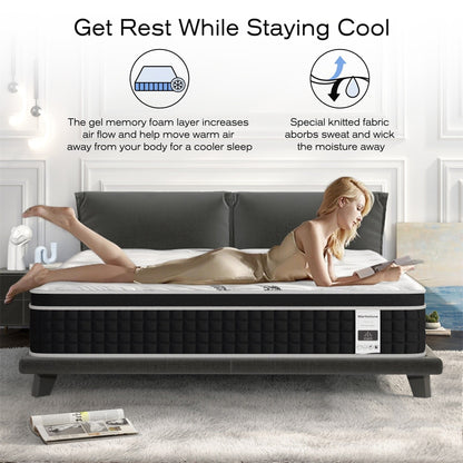 Materasso in memory foam ibrido in gel da 12 pollici in una scatola