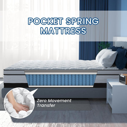 Materasso ibrido King da 12 pollici in una scatola, memory foam infuso di gel rinfrescante e materasso a molle insacchettate, rigidità media, 76 x 80 pollici
