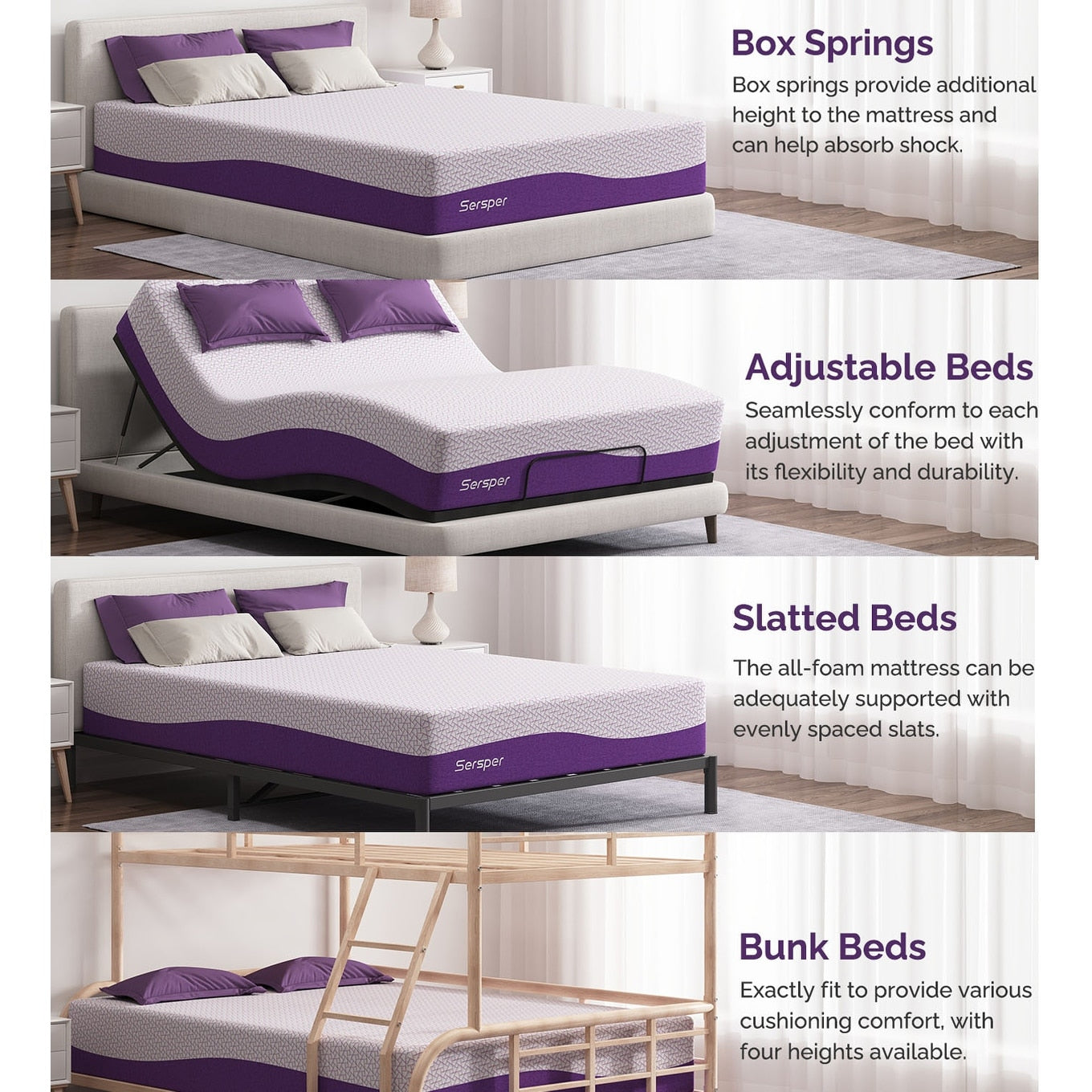 Materasso in memory foam di lusso da 12 pollici, mediamente rigido, materasso Queen/King opzionale