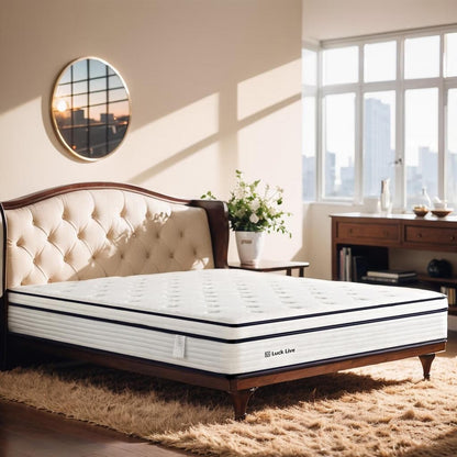 Materasso a molle insacchettate indipendenti in memory foam con parte superiore in gel Euro da 12 pollici di medie dimensioni, in una scatola