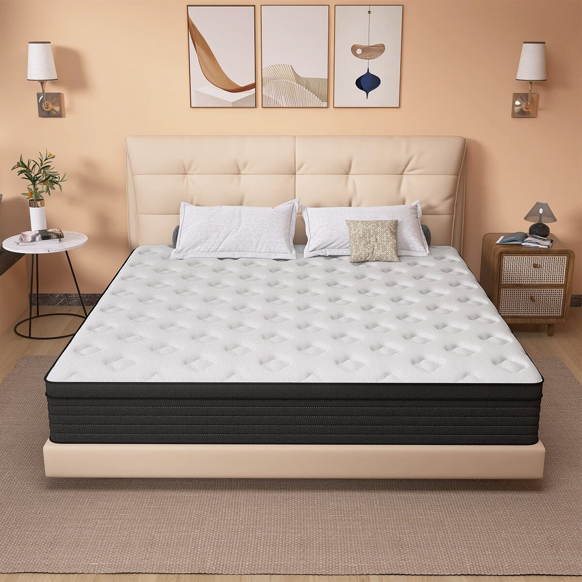 Materasso ibrido matrimoniale in memory foam Euro Top da 12 pollici di medie dimensioni in una scatola