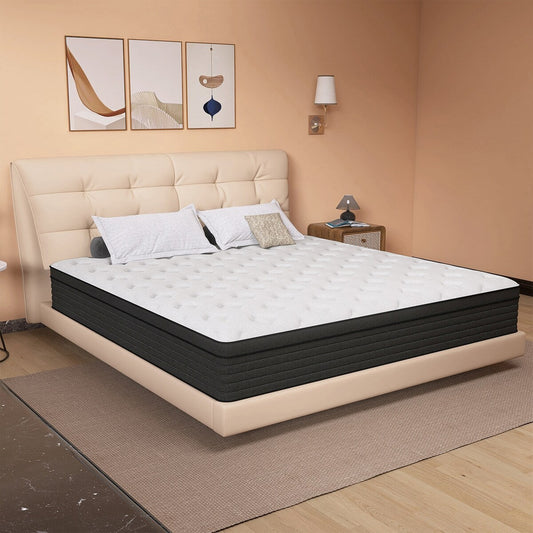 Materasso ibrido matrimoniale in memory foam Euro Top da 12 pollici di medie dimensioni in una scatola