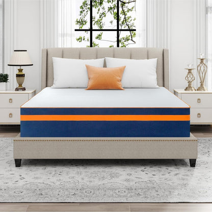 Materasso in memory foam da 12 pollici, materasso in gel rinfrescante al tè verde, letto in una scatola, certificato CertiPUR-US