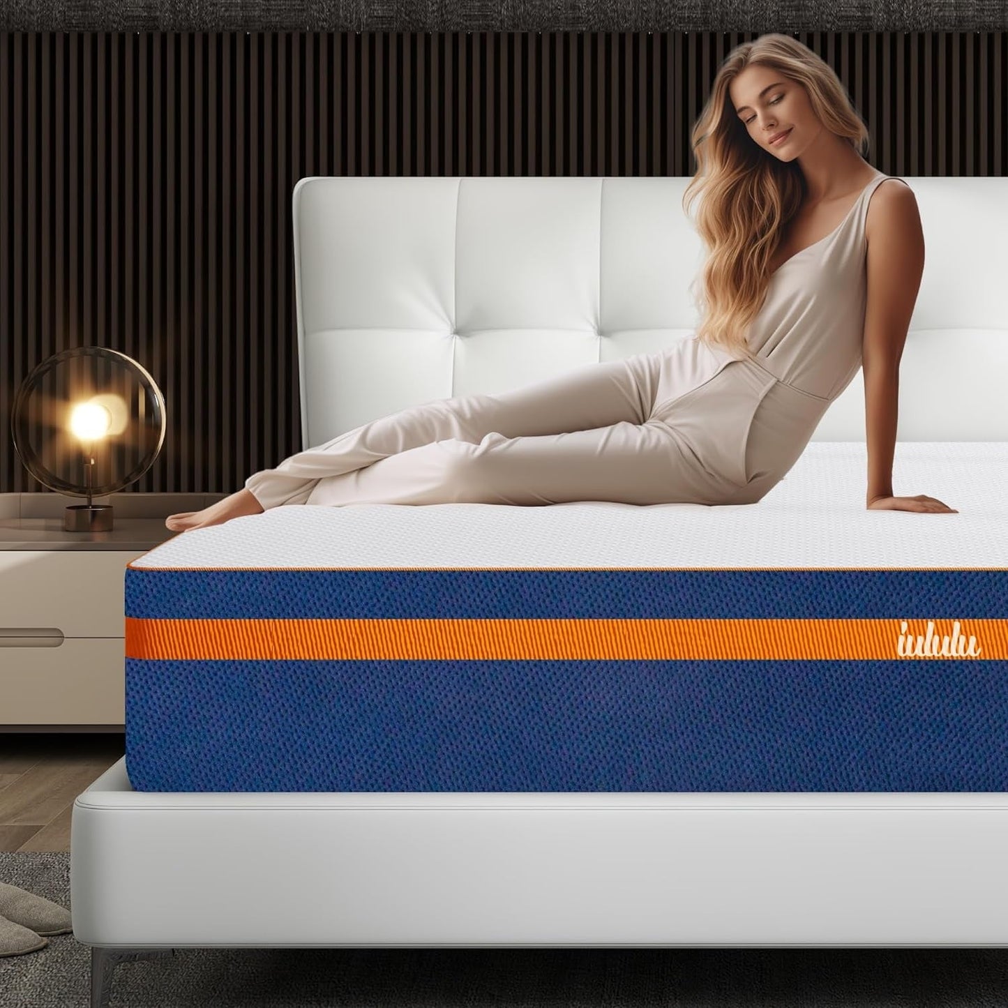 Materasso in memory foam da 12 pollici, materasso in gel rinfrescante al tè verde, letto in una scatola, certificato CertiPUR-US