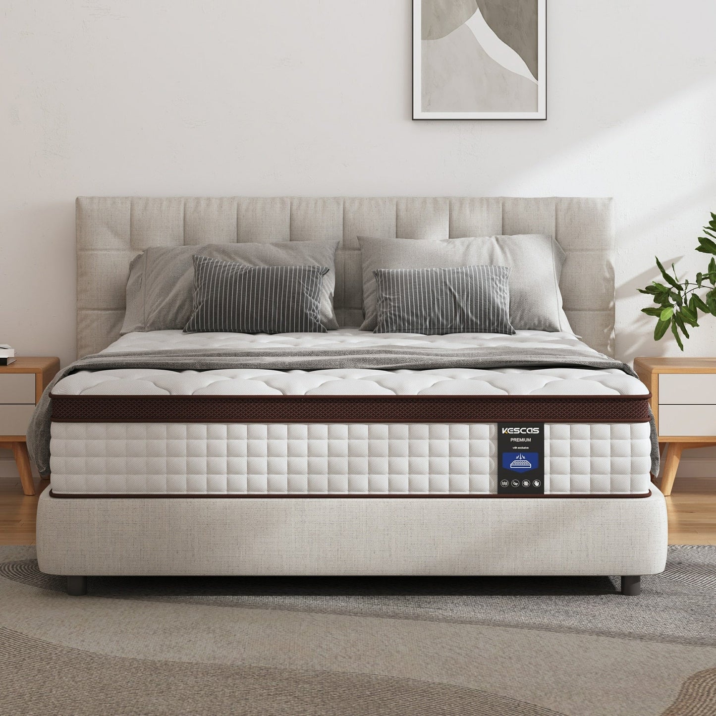 Materasso a molle in memory foam da 12 pollici, media rigidità, matrimoniale Queen King Size opzionale