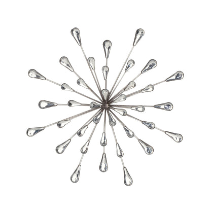 Decorazione da parete in metallo/perline trasparenti a forma di stella argentata da 12,5 DIA
