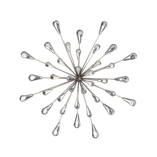 Decorazione da parete in metallo/perline trasparenti a forma di stella argentata da 12,5 DIA