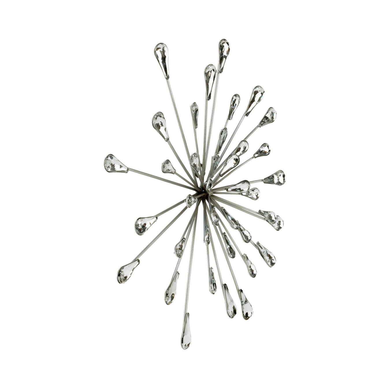 Decorazione da parete in metallo/perline trasparenti a forma di stella argentata da 12,5 DIA