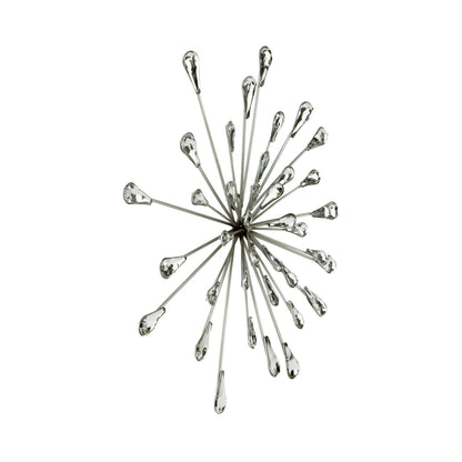 Decorazione da parete in metallo/perline trasparenti a forma di stella argentata da 12,5 DIA