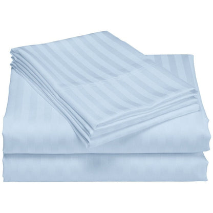 Set di lenzuola a righe per hotel di lusso in cotone a 1200 fili con tasche profonde