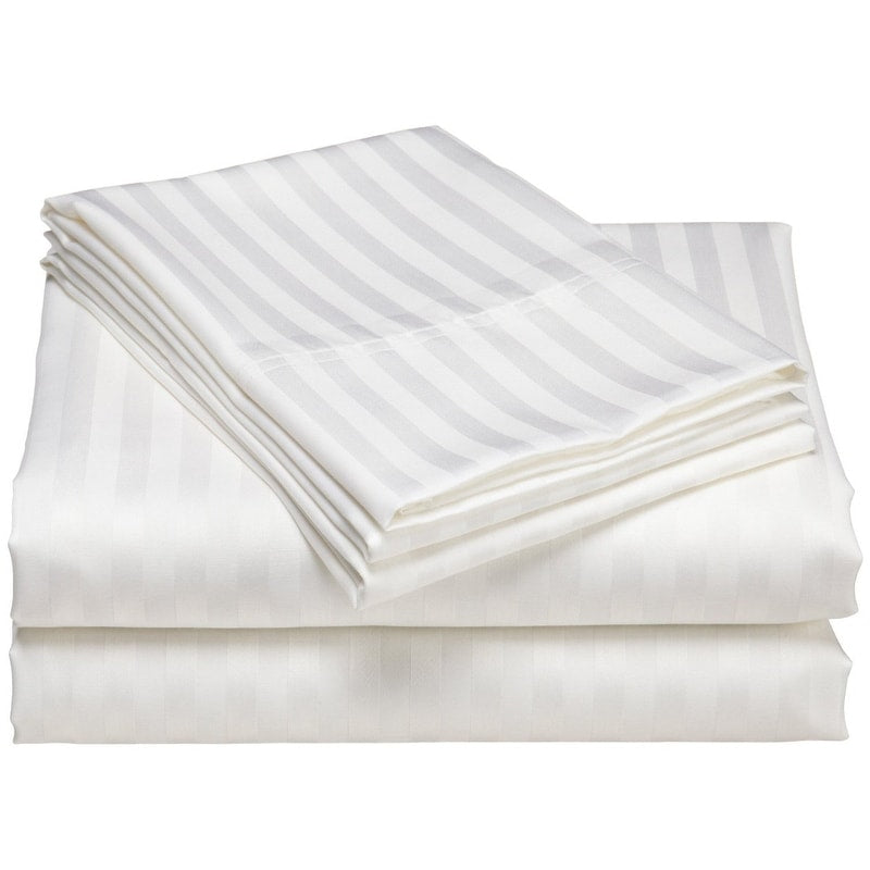 Set di lenzuola a righe per hotel di lusso in cotone a 1200 fili con tasche profonde
