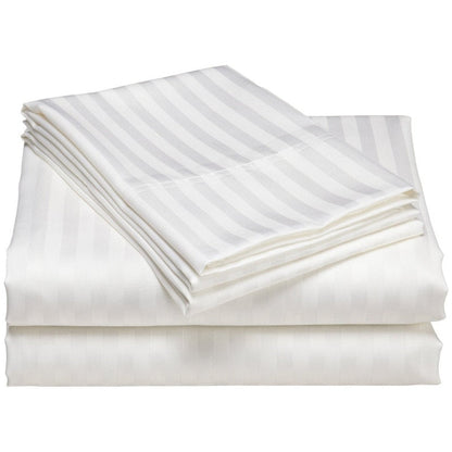 Set di lenzuola a righe per hotel di lusso in cotone a 1200 fili con tasche profonde