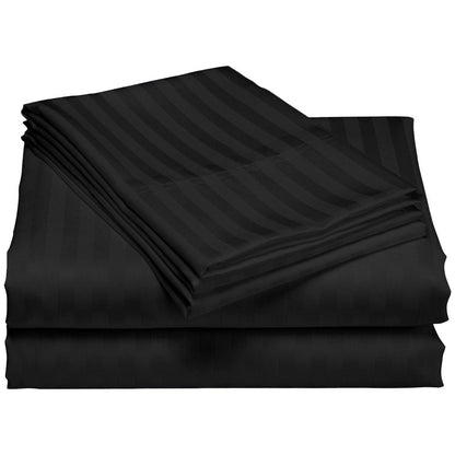 Set di lenzuola a righe per hotel di lusso in cotone a 1200 fili con tasche profonde