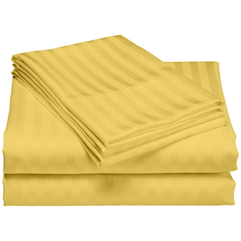 Set di lenzuola a righe per hotel di lusso in cotone a 1200 fili con tasche profonde