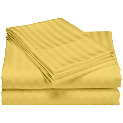 Set di lenzuola a righe per hotel di lusso in cotone a 1200 fili con tasche profonde
