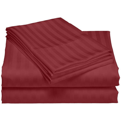 Set di lenzuola a righe per hotel di lusso in cotone a 1200 fili con tasche profonde