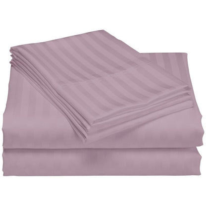 Set di lenzuola a righe per hotel di lusso in cotone a 1200 fili con tasche profonde