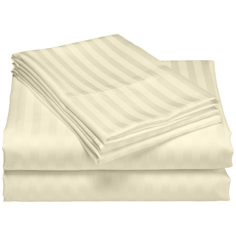 Set di lenzuola a righe per hotel di lusso in cotone a 1200 fili con tasche profonde