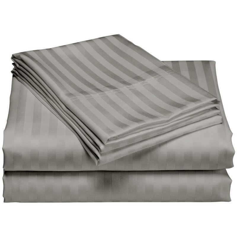 Set di lenzuola a righe per hotel di lusso in cotone a 1200 fili con tasche profonde
