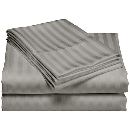 Set di lenzuola a righe per hotel di lusso in cotone a 1200 fili con tasche profonde