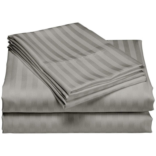 Set di lenzuola a righe per hotel di lusso in cotone a 1200 fili con tasche profonde