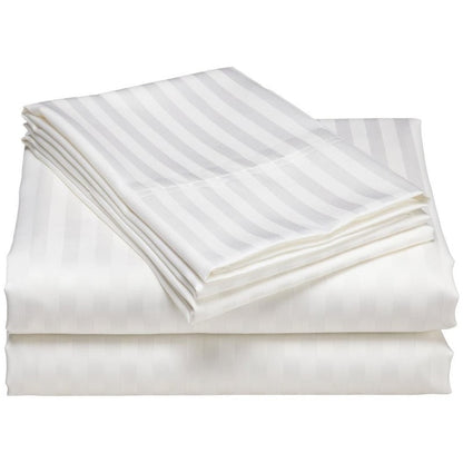 Set di lenzuola a righe per hotel di lusso in cotone a 1200 fili con tasche profonde