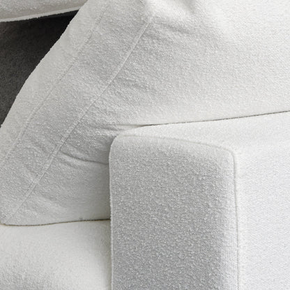Divano componibile moderno a forma di L da 120 cm, divano modulare in lino con pouf contenitore