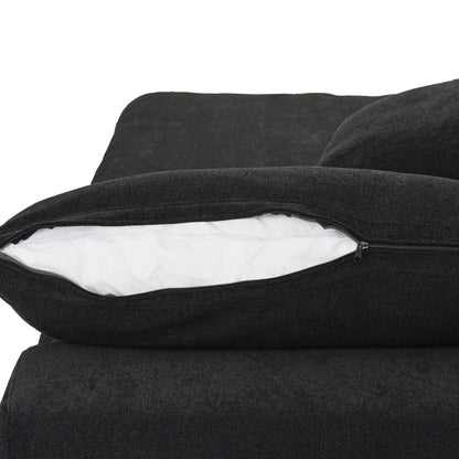 Divano componibile moderno a forma di L da 120 cm, divano modulare in lino con pouf contenitore