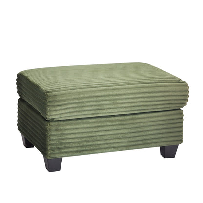 Divano componibile a U in velluto a coste da 125'' con pouf mobile