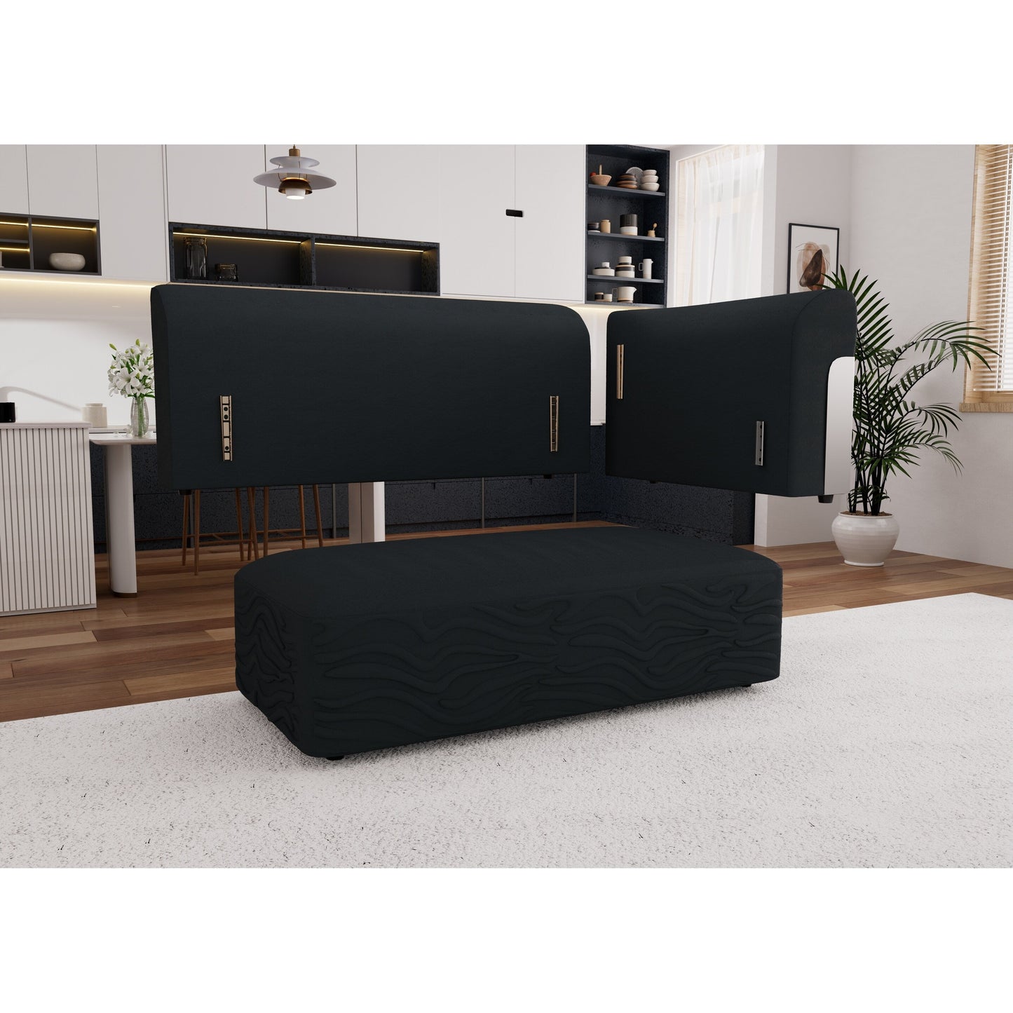 Divano a 4 posti in tessuto 127.4Fabric con seduta profonda, comodo divano a nuvola con cuscini