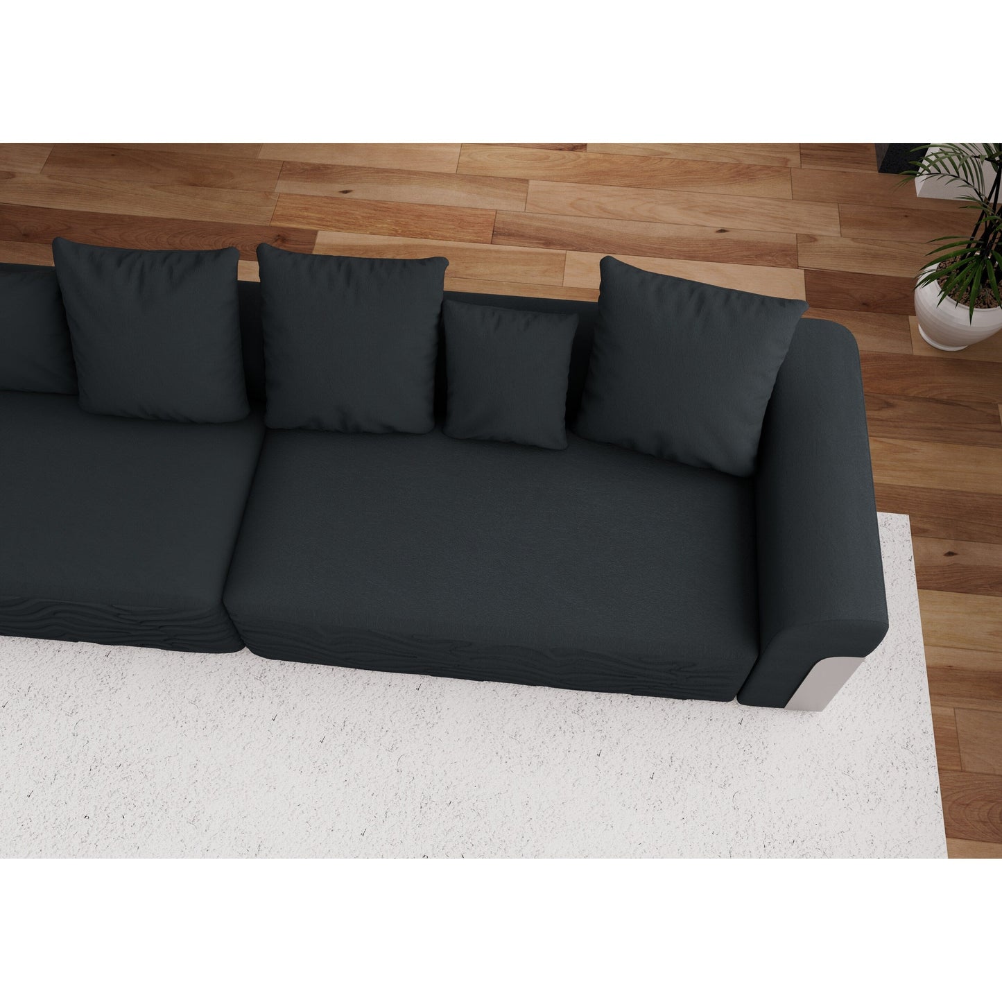 Divano a 4 posti in tessuto 127.4Fabric con seduta profonda, comodo divano a nuvola con cuscini