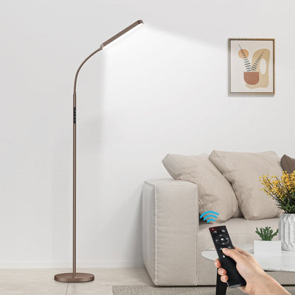 Lampada da terra a LED dimmerabile da 12 W per lettura/lavoro con telecomando e controllo touch - N/D