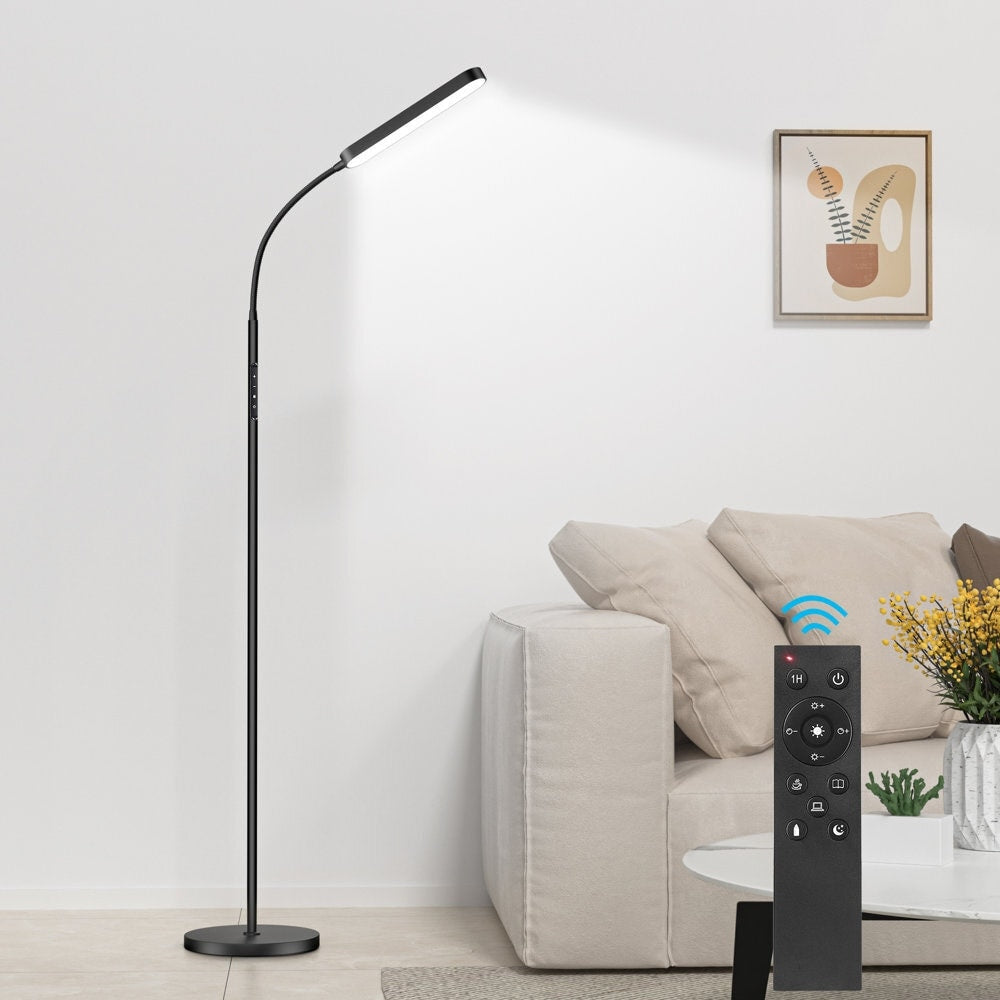 Lampada da terra a LED dimmerabile da 12 W per lettura/lavoro con telecomando e controllo touch - N/D