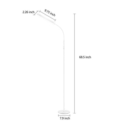 Lampada da terra a LED dimmerabile da 12 W per lettura/lavoro con telecomando e controllo touch - N/D