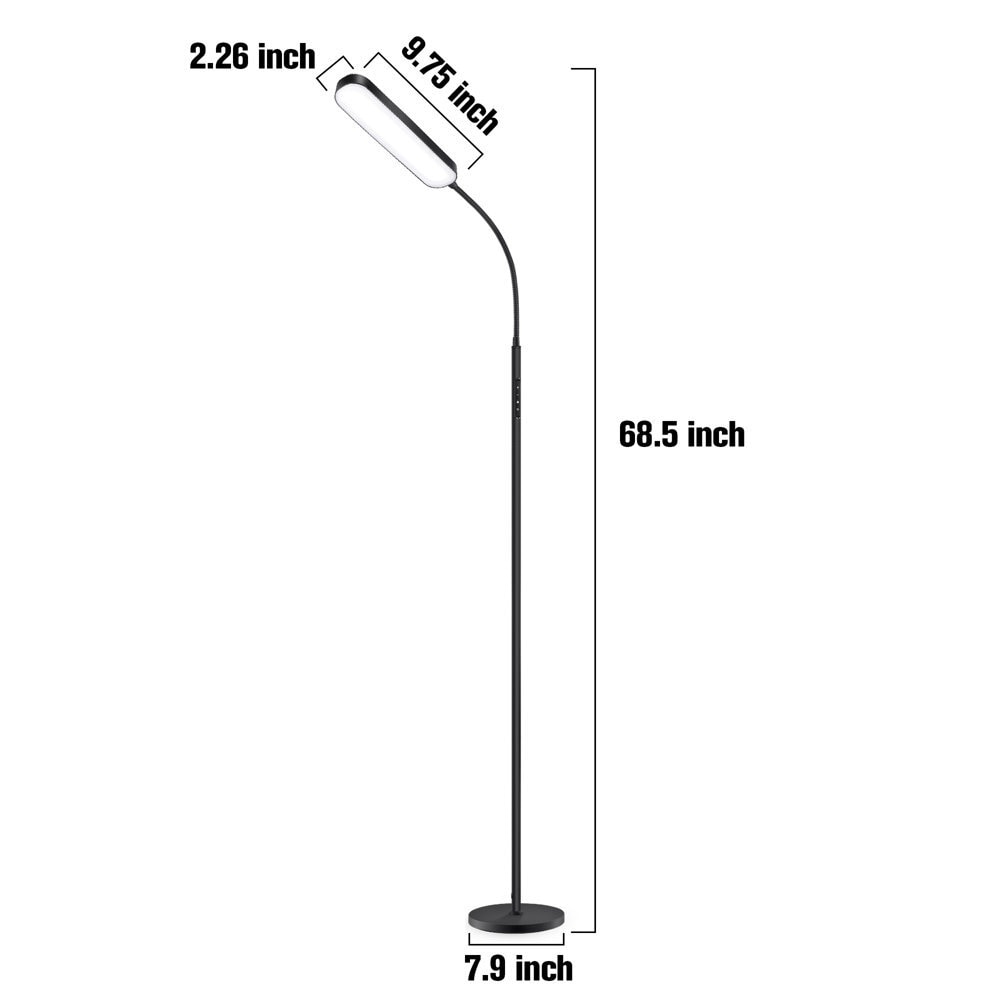 Lampada da terra a LED dimmerabile da 12 W per lettura/lavoro con telecomando e controllo touch - N/D