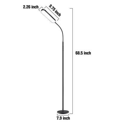 Lampada da terra a LED dimmerabile da 12 W per lettura/lavoro con telecomando e controllo touch - N/D