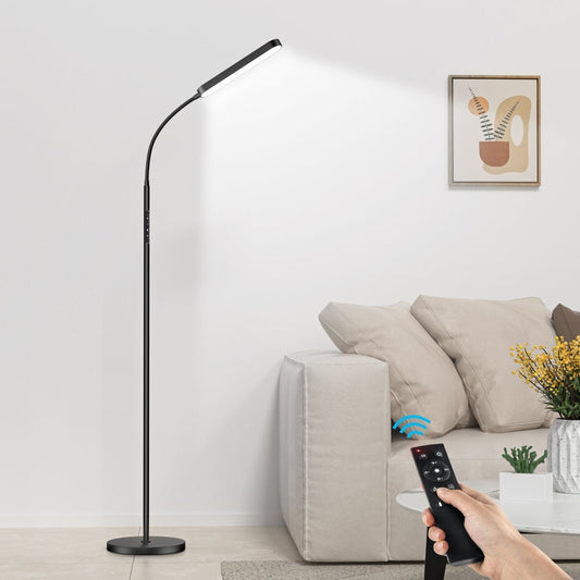 Lampada da terra a LED dimmerabile da 12 W per lettura/lavoro con telecomando e controllo touch - N/D