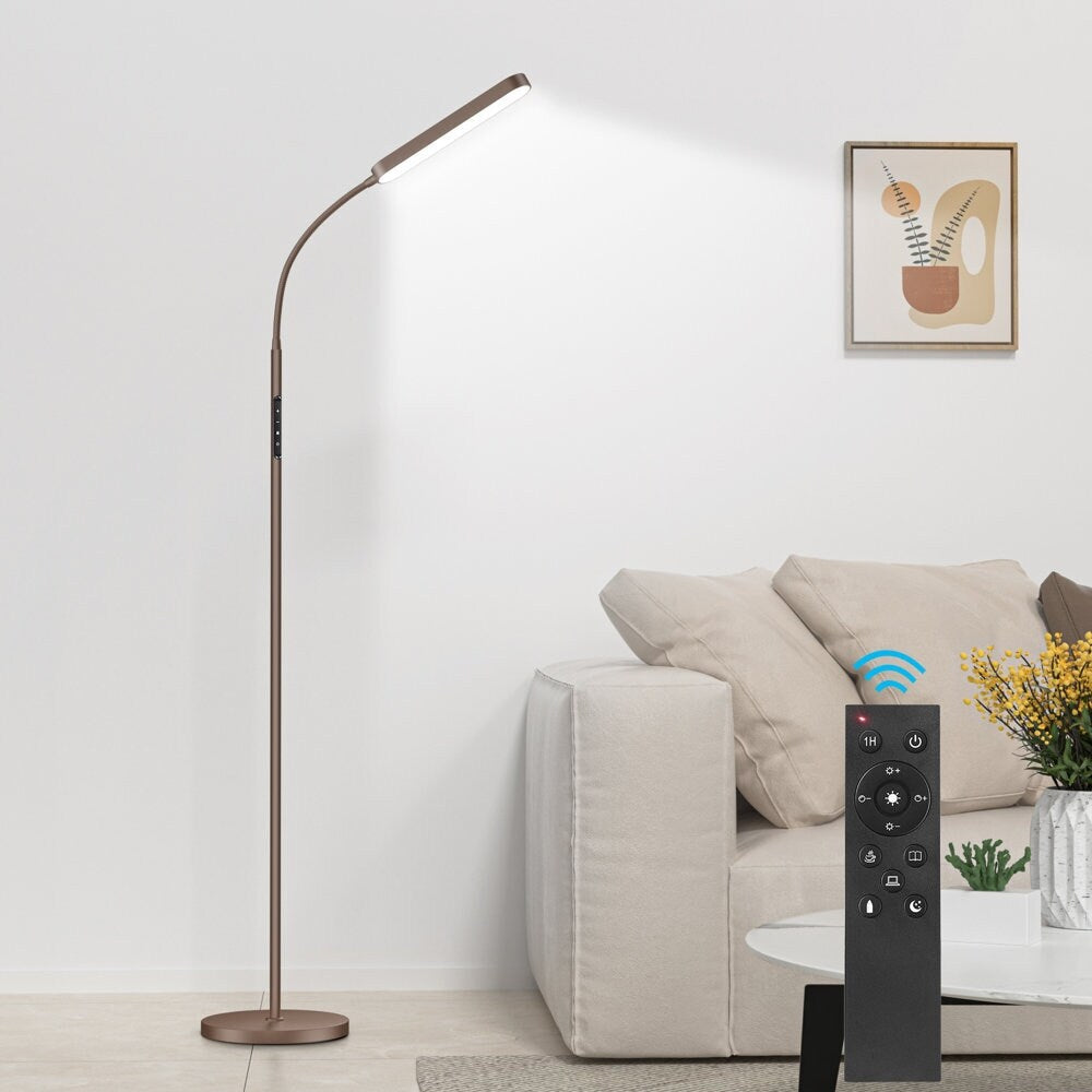 Lampada da terra a LED dimmerabile da 12 W per lettura/lavoro con telecomando e controllo touch - N/D
