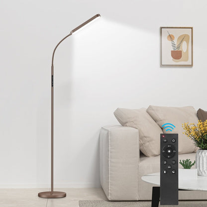 Lampada da terra a LED dimmerabile da 12 W per lettura/lavoro con telecomando e controllo touch - N/D
