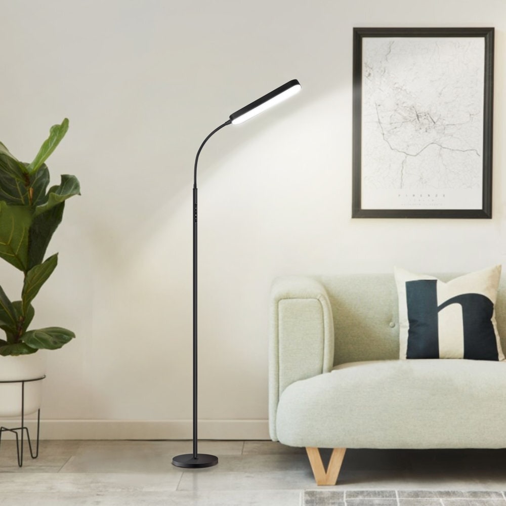 Lampada da terra a LED dimmerabile da 12 W per lettura/lavoro con telecomando e controllo touch - N/D