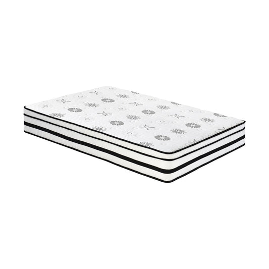 Materasso matrimoniale 12, materasso ibrido con fodera trapuntata altamente traspirante, bianco, materasso in morbida schiuma in una scatola, materasso di lusso e comfort