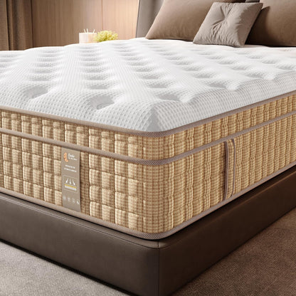 Materasso ibrido a molle insacchettate con memory foam in gel, senza fibra di vetro, di media morbidezza, certificato CertiPUR-US